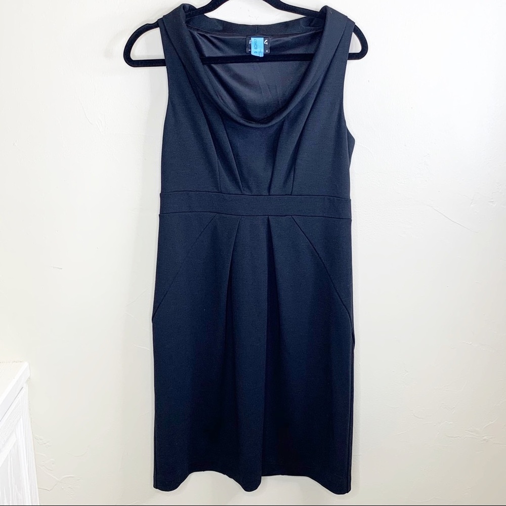 BCBG Paris Black Knit Cowl‎ Neck Cocktail Dress